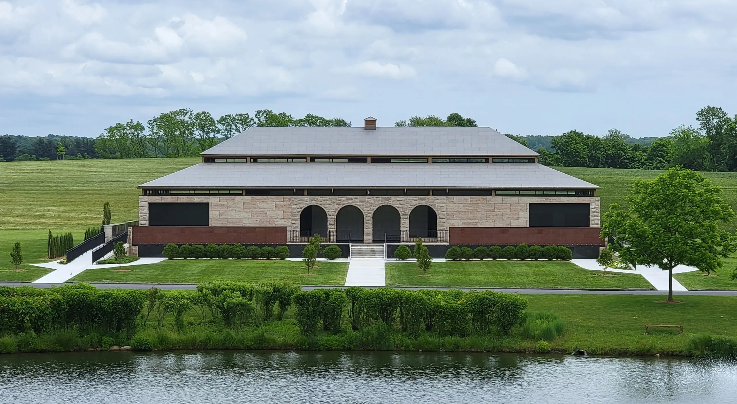 Kensico Cemetery Mausoleum overlooking the lake